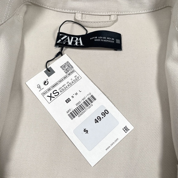 Zara Shirt Gold Button Overshirt Size XS - Picture 4 of 12